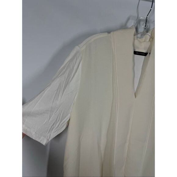 Box 1 H by Halston high low cream blouse size medium - Picture 6 of 10